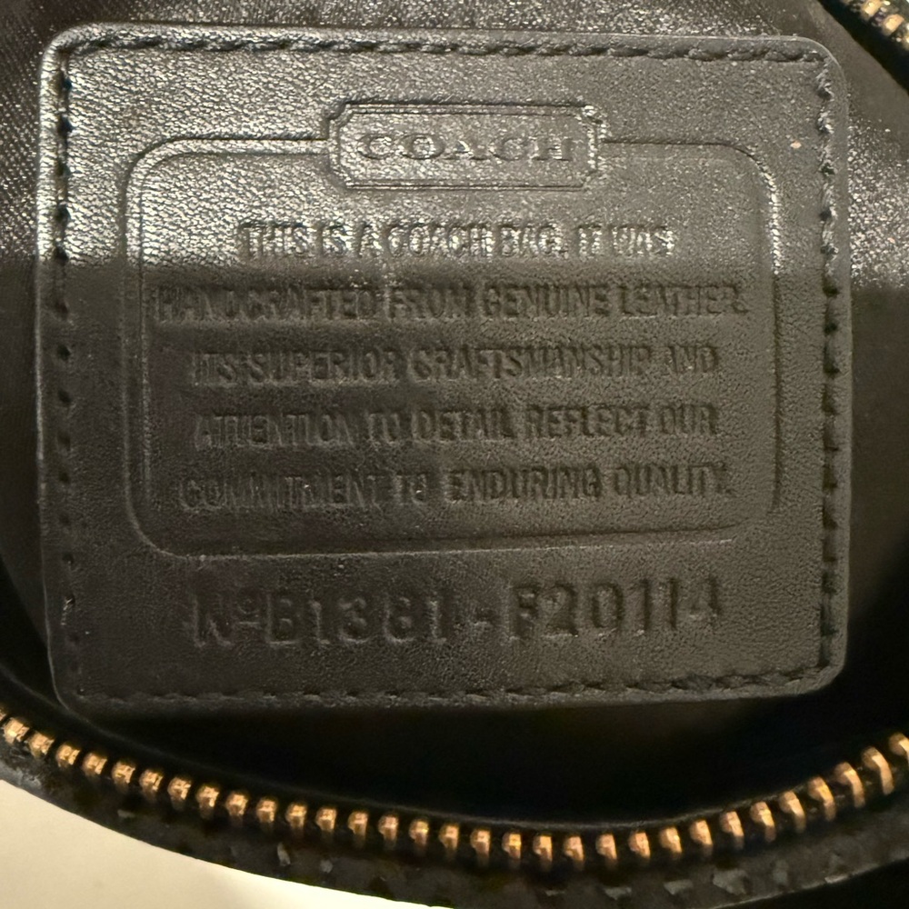 COACH Ashley Hippie Crossbody Satchel Black Leather and Snake Print Trim - Picture 8 of 11